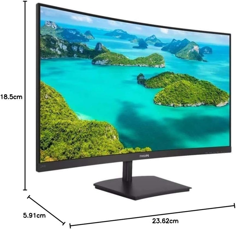 Philips 241E1SC - 24 Zoll FHD Curved Monitor, FreeSync (1920x1080, 75 Hz, VGA, HDMI) schwarz keine L