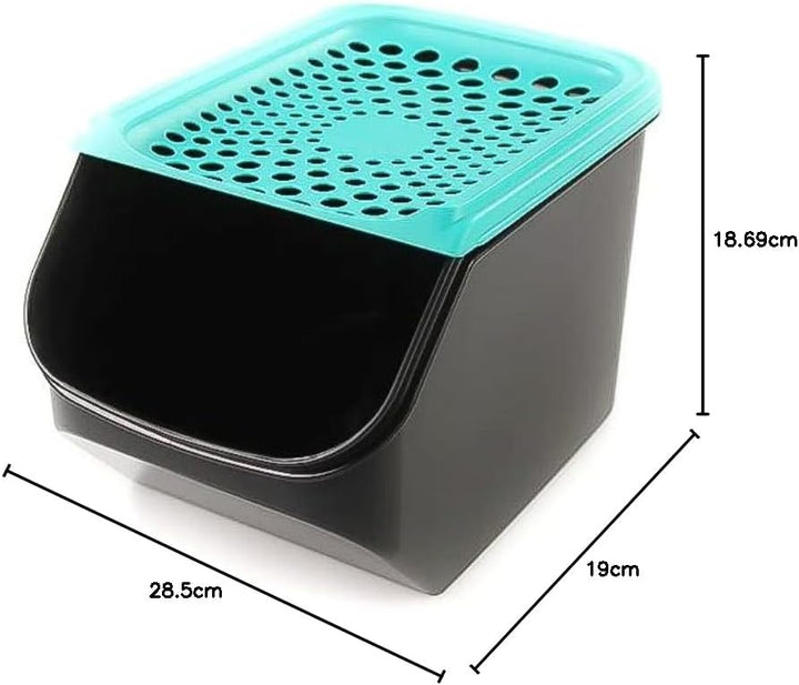 Tupperware Zwiebel-Lager 5,5 L schwarz türkis Zwiebellager A168 Zwiebelmeister