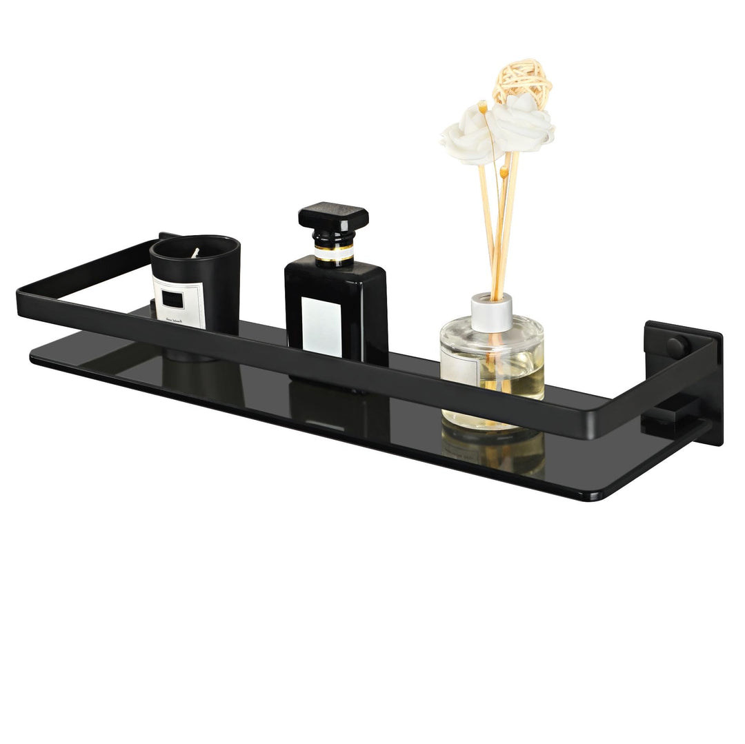 SAYAYO Duschablage Duschregal Schwarz Edelstahl Glasregal Badezimmer Regal Shower Shelf Shampoo Halt