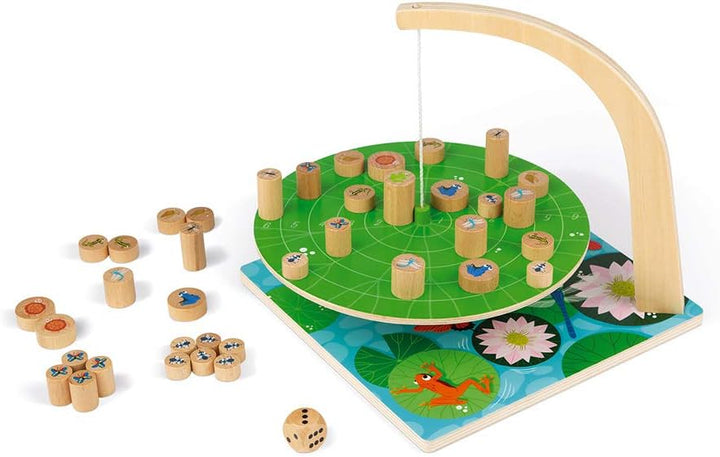 Janod - Waterlily Challenge - Childrens Board Game - Skill and Strategy Game - Wooden Toy - 2 to 6 P