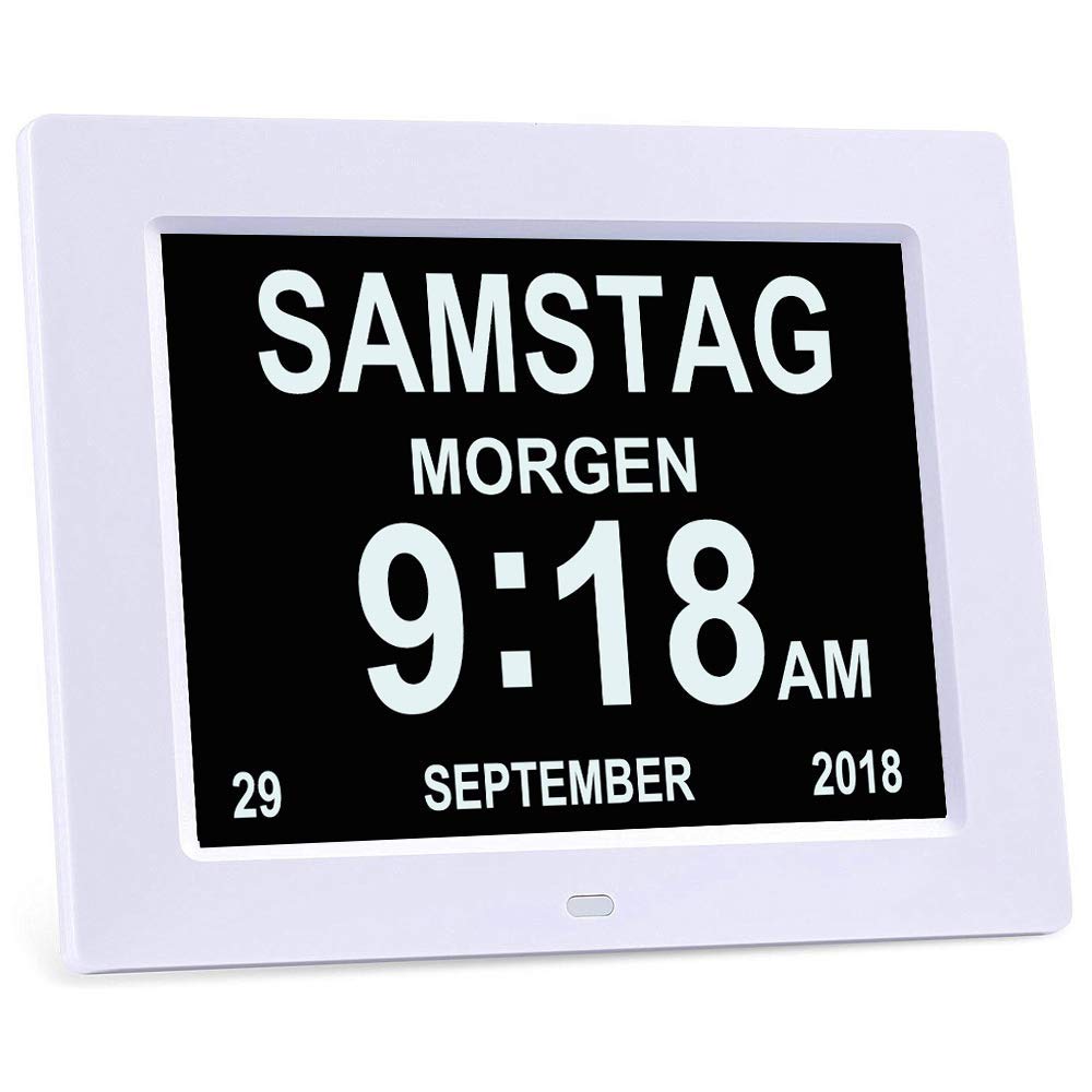 8 Zoll Digital Wecker, Digitaler Kalender Tag Uhr Für, Demenz, sehschwachen Gelesen Werden, Kinder,