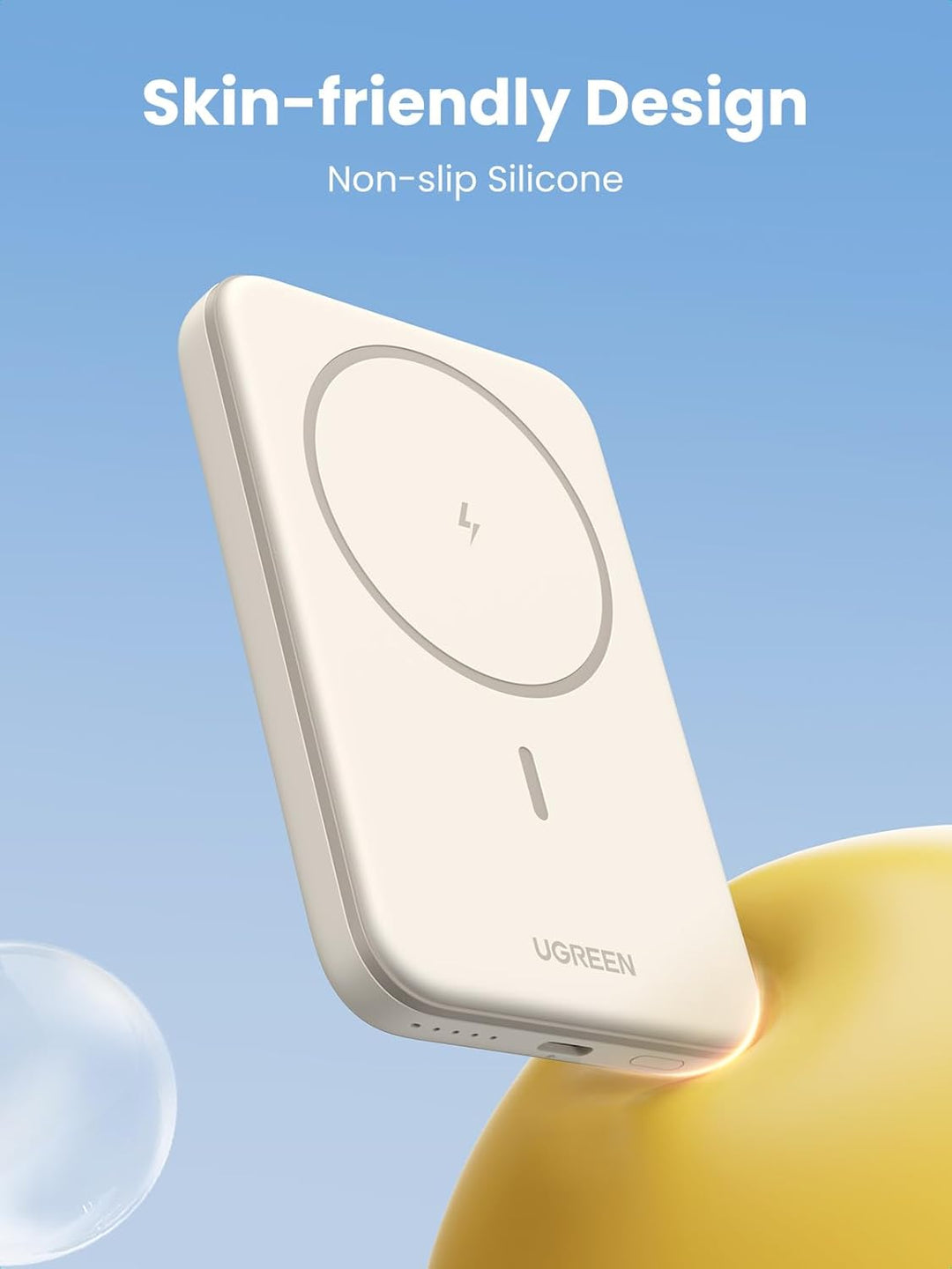 UGREEN Nexode Wireless Powerbank 5000mAh Magnetische Power Bank mit USB-C Schnellladefunktion, Kabel