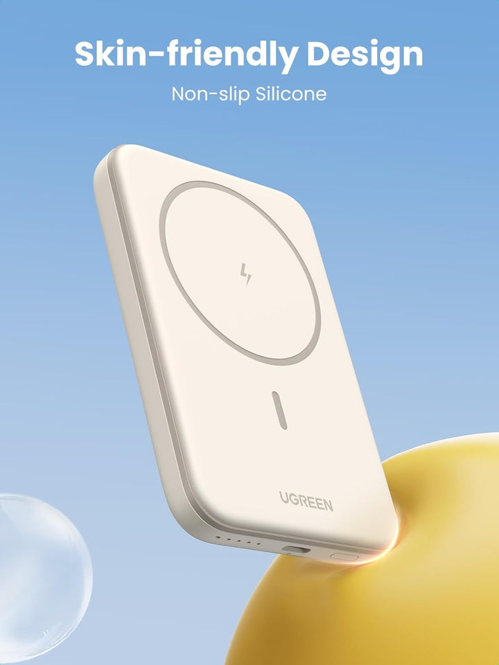 UGREEN Nexode Wireless Powerbank 5000mAh Magnetische Power Bank mit USB-C Schnellladefunktion, Kabel