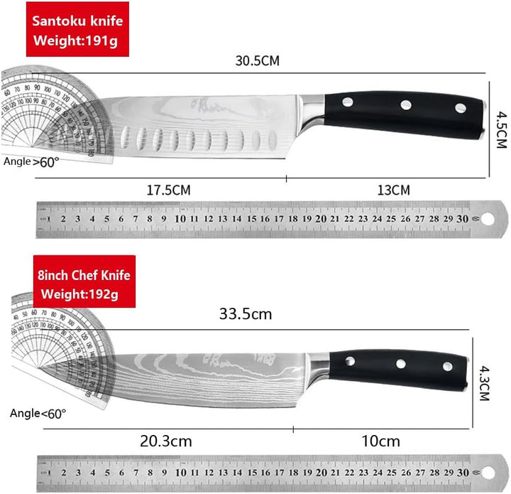 Kochmesser 17cm Santokumesser 5Cr15MoV Handgeschmiedetes profi Küchenmesser aus Deutschem Hochwertig
