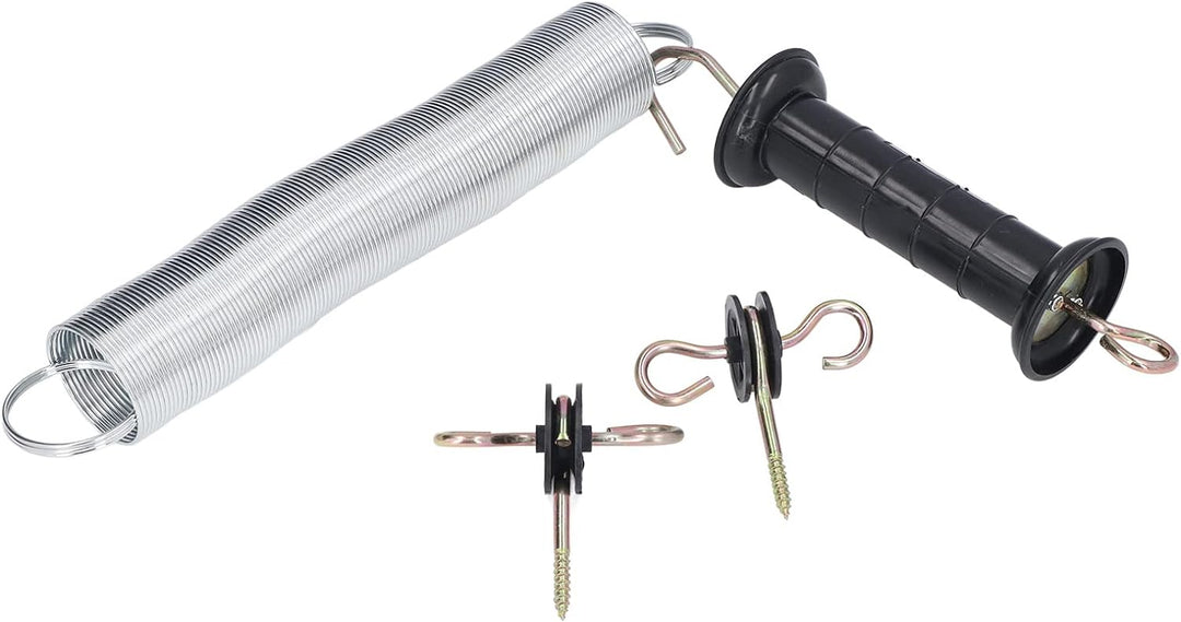 Elektrozaun-Tor-Kit, Elektrozaun-Griff-Set PP-Eisen 5 Meter Tier-Federtür-Zubehör mit Griff-isoliert