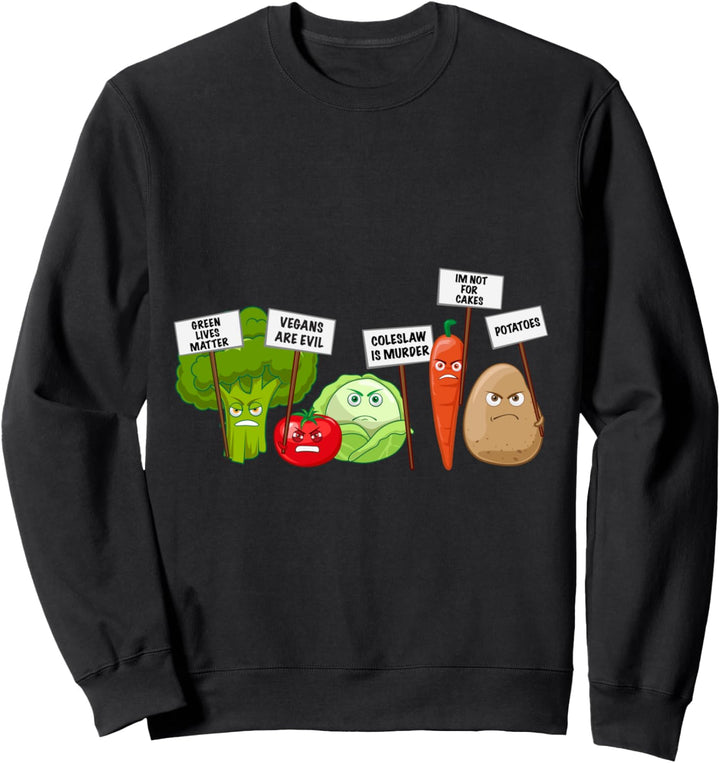 Lustige Vegan Gemüse & Obst Protestieren gegen Veganer Sweatshirt
