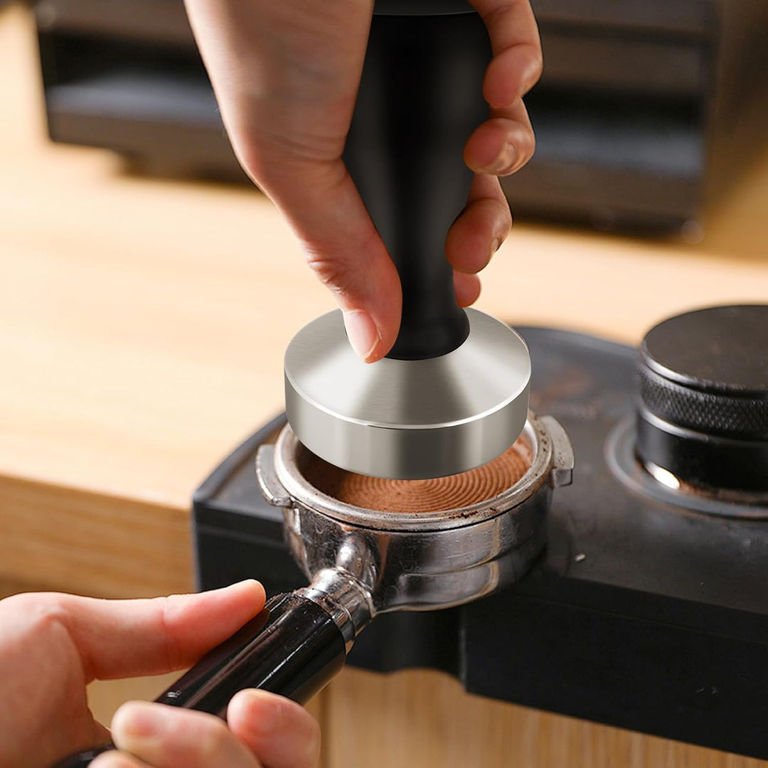 Philorn 51mm Kaffee Tamper aus Edelstahl, Espresso-Stampfer mit Silikonkissen, Kaffeemehlpresser mit