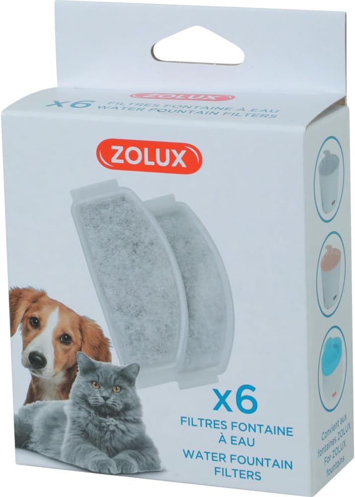 Zolux - 6 Ersatzfilter für Brunnen 2 Liter und Calypso
