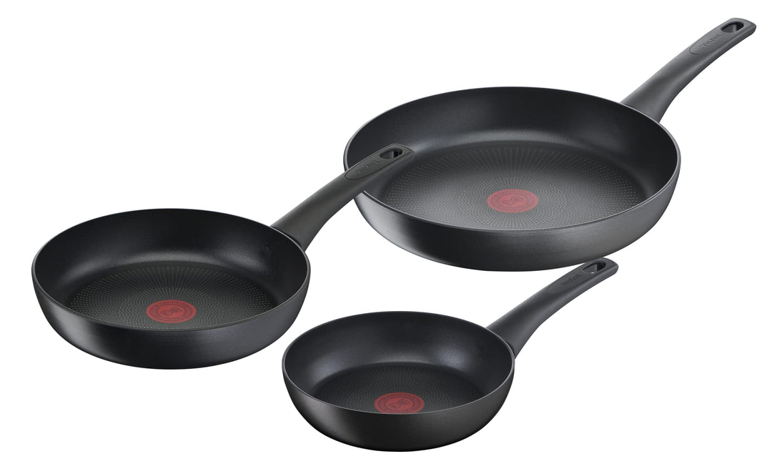 Tefal Ultimate On 3er Set Pfannen 20/24/28 cm mit sehr robuster Beschichtung, Thermo-Signal, Thermo-