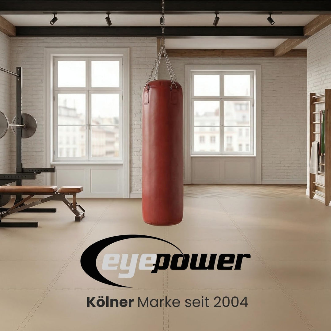 EYEPOWER 25mm Dicke Bodenschutz-Matte 90x90cm Trainingsmatte Puzzlematte erweiterbare Fitnessmatte i