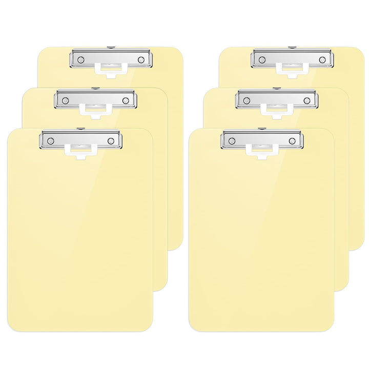 Kunststoff-Klemmbrett 6er-Set, Standard A4 Letter Size Klemmbretter für Studenten, Büro und Frauen,
