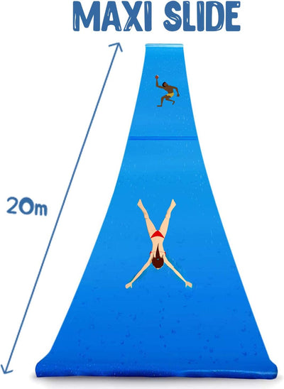 Offizielle XXXXXL Riesige Maxi Wasserrutschmatte | 20 Meter Wasserrutsche | Bauch Rutscher Premium Q