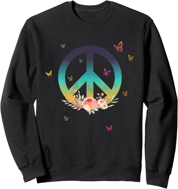Make Peace Not War - Peace Logo mit Rose Sweatshirt