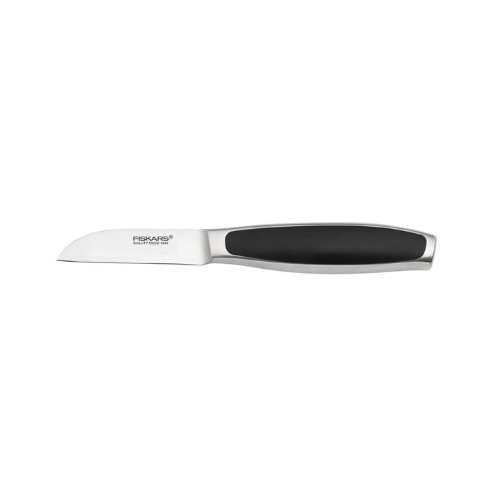 Fiskars Schälmesser, Gerade Klinge, Gesamtlänge: 18 cm, Qualitätsstahl/Kunststoff, Schwarz, Royal, 1