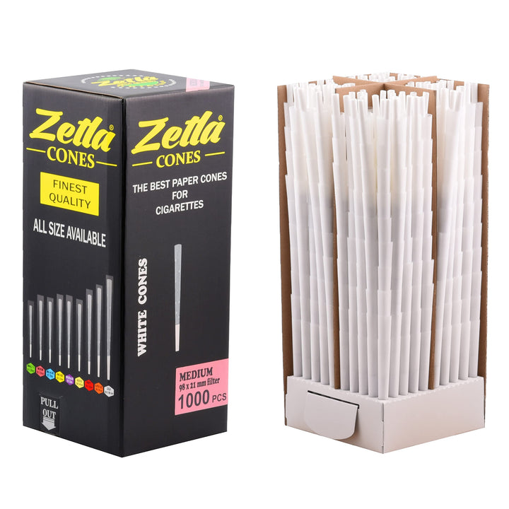 Zetla 1000 Cones Medium White - Vorgedrehte Joint Tubes - Conische Tubes mit Filter (98 x 21 mm) - J