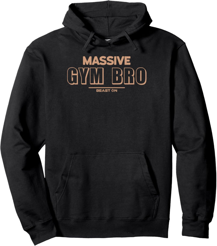 Massive Gym Bro Beige Workout Gym Fitness Motivation Sprüche Pullover Hoodie
