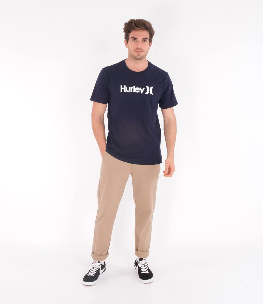 Hurley Herren Evd Wash Core OAO Solid Tee T-Shirt L Obsidian, L Obsidian
