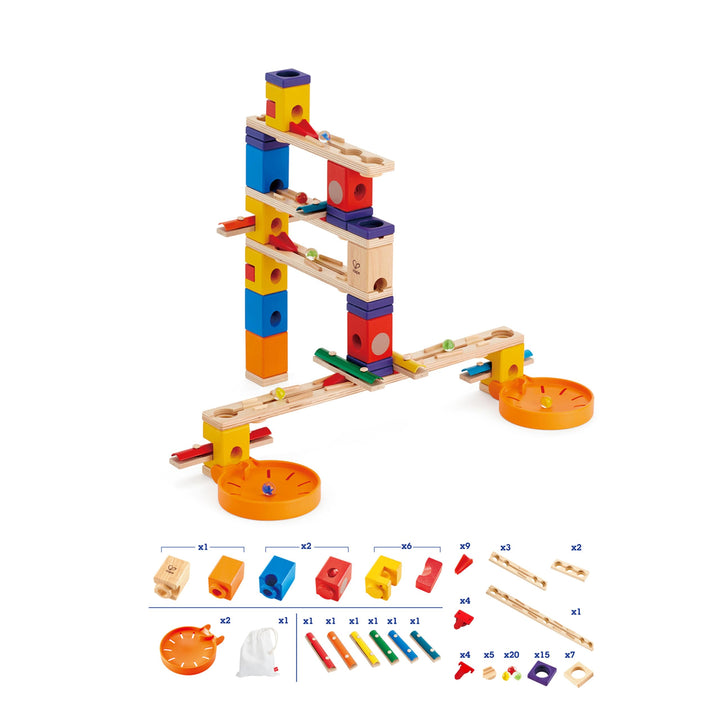 Hape Quadrilla Music Motion, Murmelbahn Set aus Holz, ab 4 Jahre