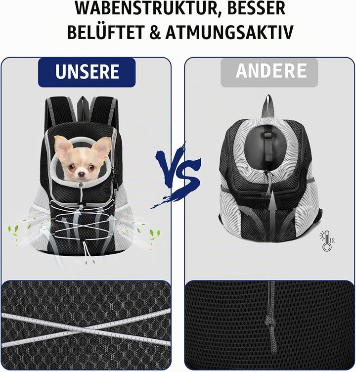 Pawaboo Haustier Rucksack Hund Tragetasche für Kleine Mittelgrosse Hunde und Katzen, Atmungsaktiv un