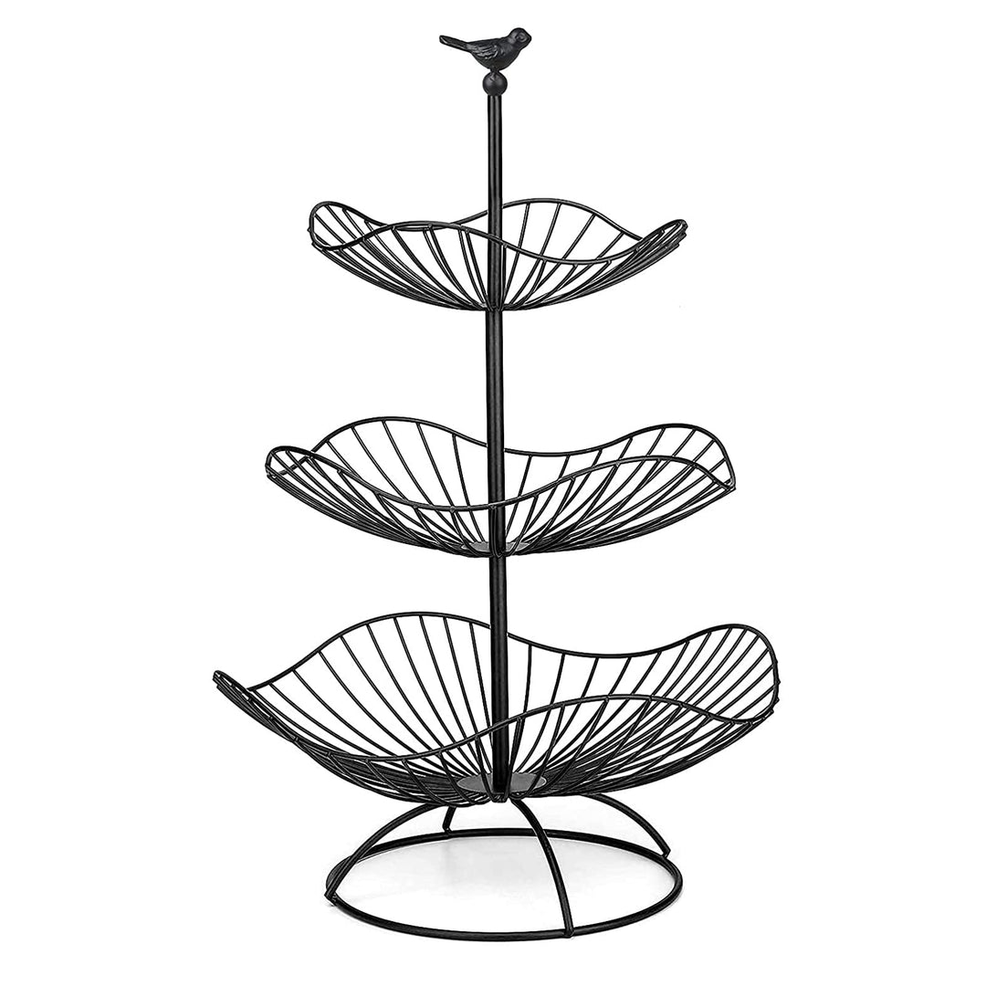 easyBee 3 Stöckig Metall Obstkorb, Gemüse Etagere, Servierkorb Obstschale für Mehr Platz auf der Arb