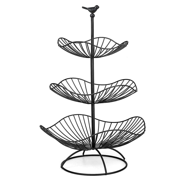 easyBee 3 Stöckig Metall Obstkorb, Gemüse Etagere, Servierkorb Obstschale für Mehr Platz auf der Arb
