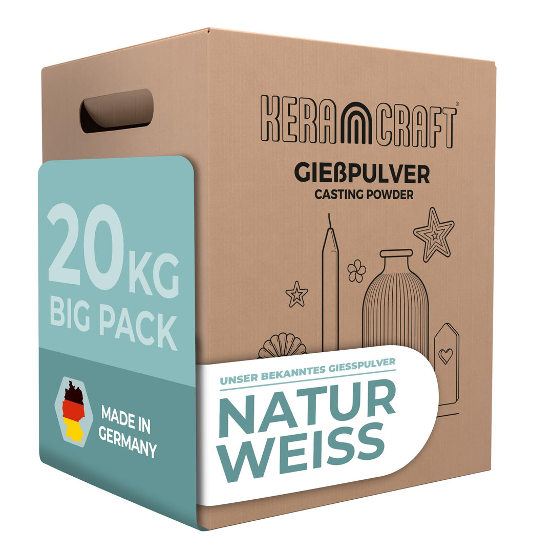 Keracraft Giesspulver weiss 20kg - Reliefgiesspulver weiss für kreative Projekte 20KG (1er Pack), 20