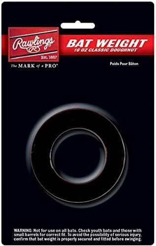Rawlings Unisex-Erwachsene 16 oz. Doughnut-Style Bat Weight Gewicht: 473 g, schwarz, OS