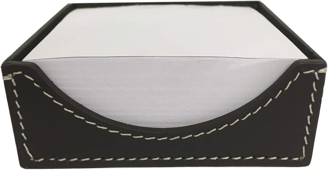 Zettelbox aus Leder chocolate braun 11x11 cm