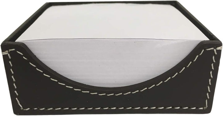 Zettelbox aus Leder chocolate braun 11x11 cm