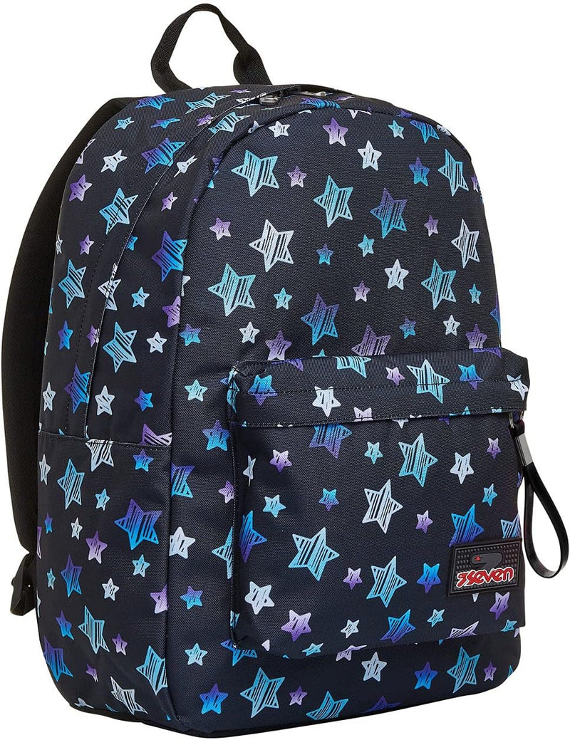 RUCKSACK ISCHOOLPACK SEVEN STAR PLAN Geräumige Schultasche für Teenager, Mädchen und Jungen, mit Lap