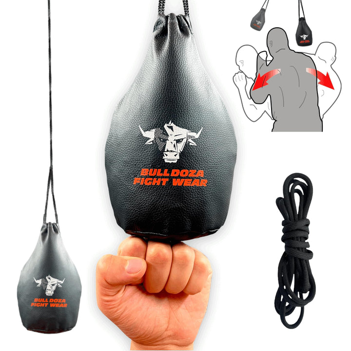 BULL DOZA FIGHT WEAR Ausweichen Reaktionstasche – Faustbreite – 1 kg wenn gefüllt – 2 Meter Seil zum