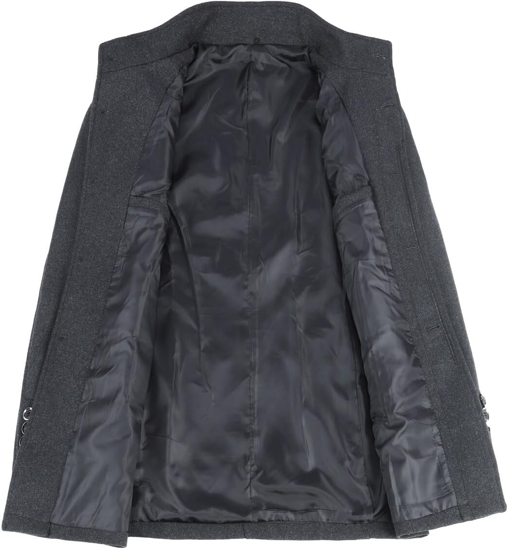 YOUTHUP Herren Wolle Mantel mit Steppweste Regular Fit Winter Wollmantel Outdoor Business Übergangsm
