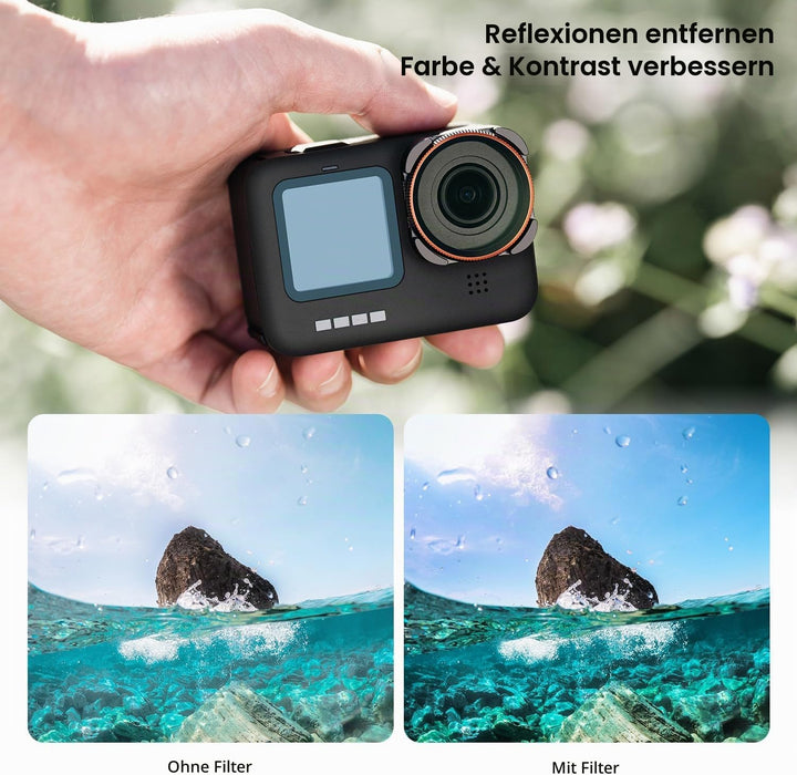 K&amp;F Concept Bright Day - 4 Pack ND/PL Filtersets(ND8/PL,ND16/PL,ND32/PL,ND64/PL) Kompatibel mit GoPr