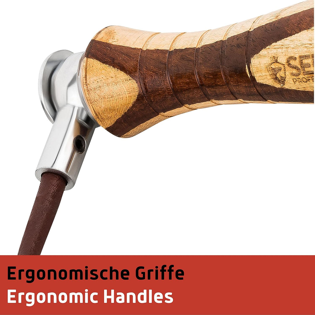 Serigala Profi Springseil aus Leder mit Holzgriffen - Lederspringseil mit Gewichten - Skipping Rope