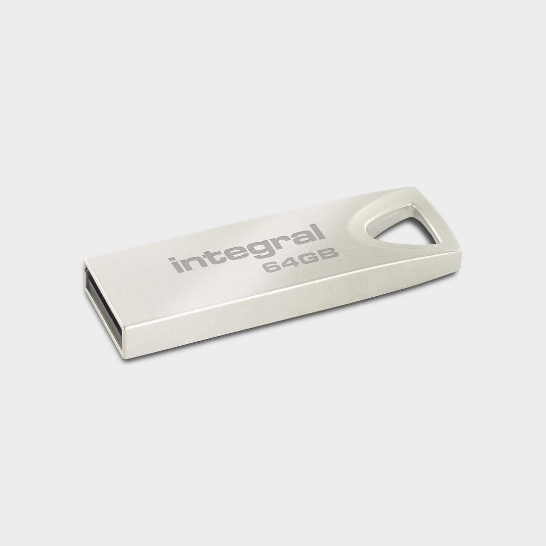 Integral 64GB USB-Speicher 2.0 Flash-Laufwerk Arc mit Metallgehäuse für Schlüsselringe, eine stilvol