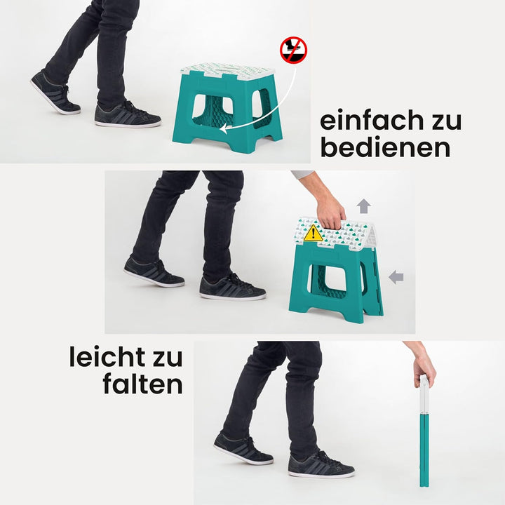 Vigar Kompakte Tritthocker Klappbar für Erwachsene, 27 cm, Klapphocker Faltbar 150 kg rutschfest, Le