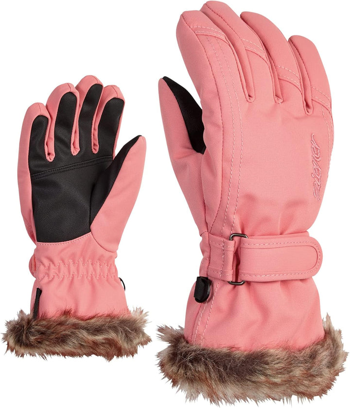 Ziener Mädchen LIM Ski-Handschuhe/Wintersport | warm, atmungsaktiv 7 pink vanilla stru, 7 pink vanil
