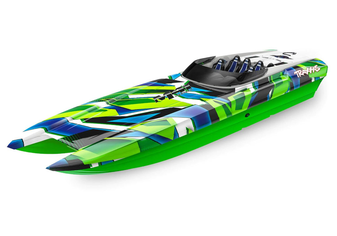 TRAXXAS DCB M41 GRÜN-X 40ZOLL BRUSHLESS Catamaran-RENN-Boot OHNE AKKU/LADER