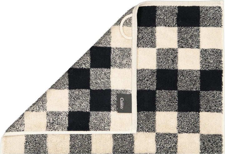 CAWÖ Home Handtücher Natural Karo 6217 Natur-schwarz - 39 Duschtuch 80x150 cm, Duschtuch 80x150 cm