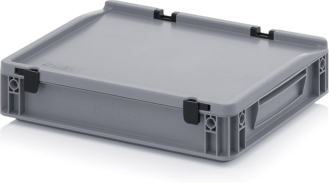 Auer Packaging 10x Eurobehälter-Eurobox 40 x 30 x 9 cm mit Scharnierdeckel inkl. gratis Zollstock *