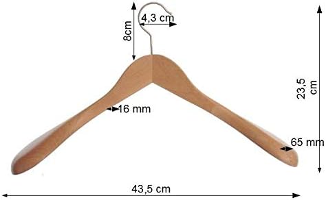 Hagspiel" Kleiderbügel aus Holz, 5 St. Schulterbügel, schwarz gebeizt, mit extra Breiten Schultertei