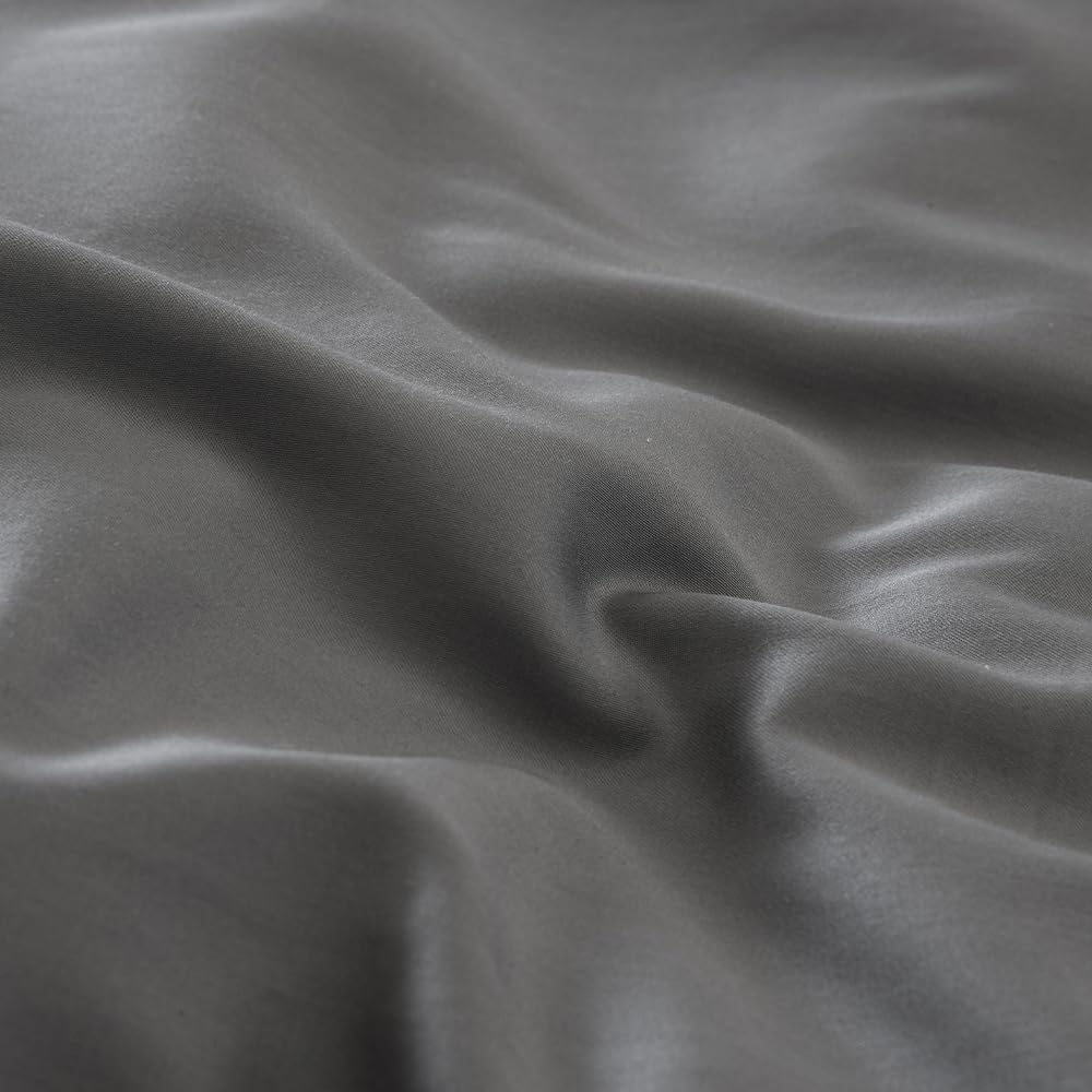 COTTON ARTean Satin-Bettwäsche-Set, ägyptische Baumwolle, Fadenzahl 300, grau, für Betten von 90 x 1