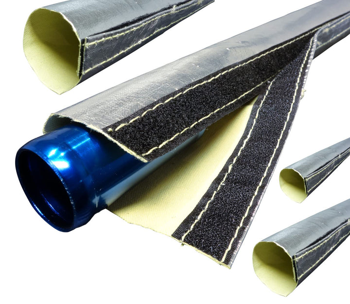 2m Alu-Kevlar Klett Hitzeschutzschlauch ID-Ø 50mm Klettverschluss | VIELE LÄNGEN &amp; GRÖSSEN 10-210mm