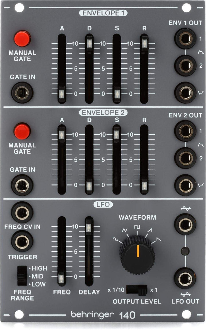 Bherinnger 140 DUAL ENVELOPE/LFO Legendäres analoges Dual Envelope/LFO Modul für Eurorack, 140 DUAL