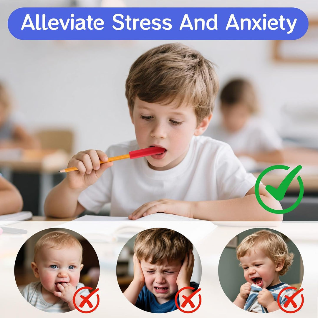 12 Stück Bleistift Kauschutz Stifte Silicone Kaukappen Stifte Pencil Topper Bleistiftkappe Stifthalt