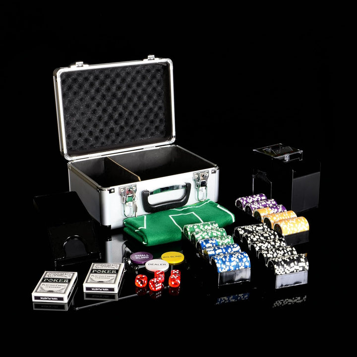 Pokerkoffer Deluxe Pokerset mit 300 Ocean Champion Chips mit viel Zubehör Kartenmischer Kunststoffka