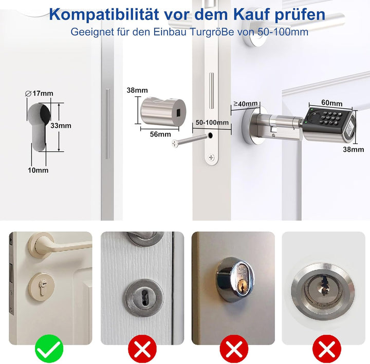 WELOCK ToucA51 Pro Elektronisches Türschloss Fingerabdruck mit Passwort,RFID Karte,APP und WiFi,Fing