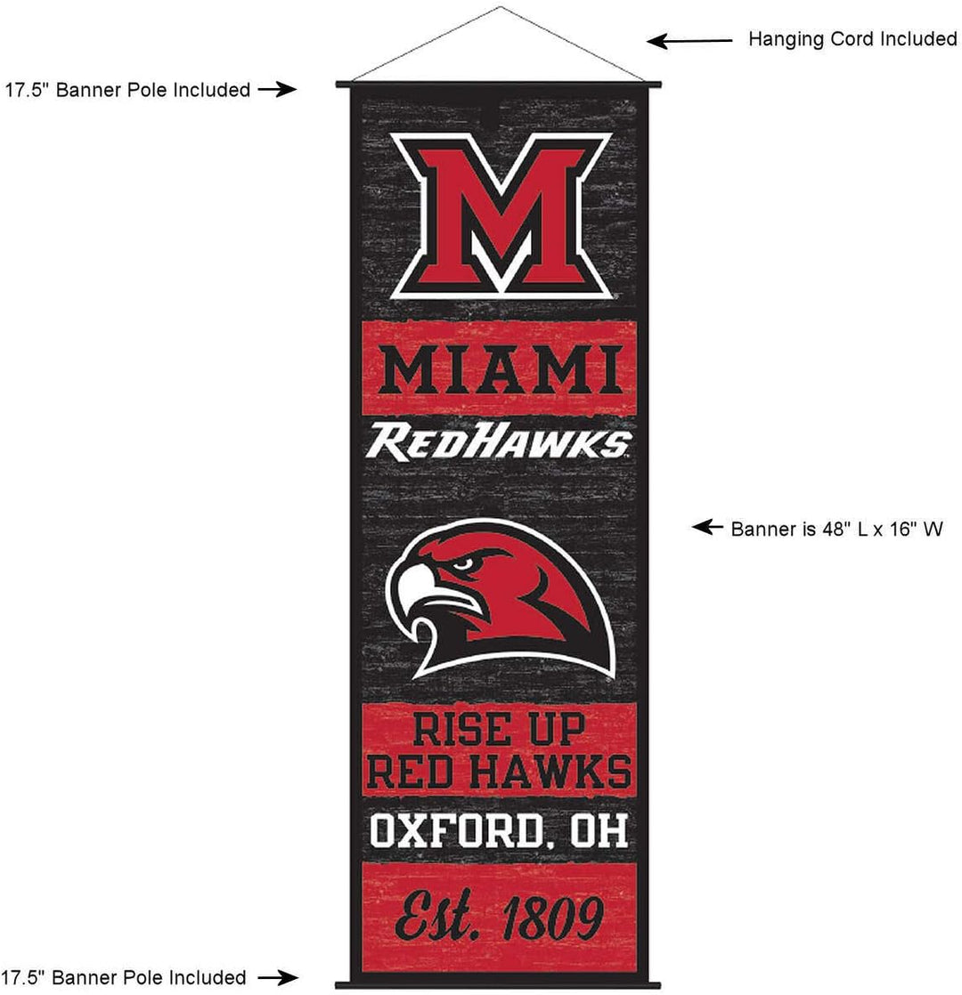 Miami Redhawks Banner and Scroll Sign