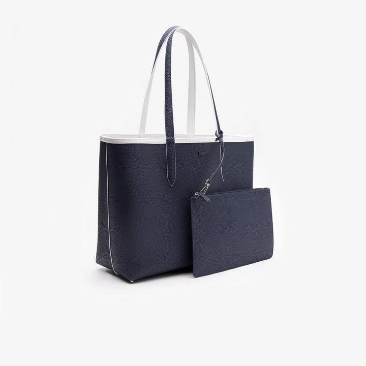 Lacoste Damen Henkeltasche SHOPPING BAG Mehl, Nachtblau, Mehl, Nachtblau