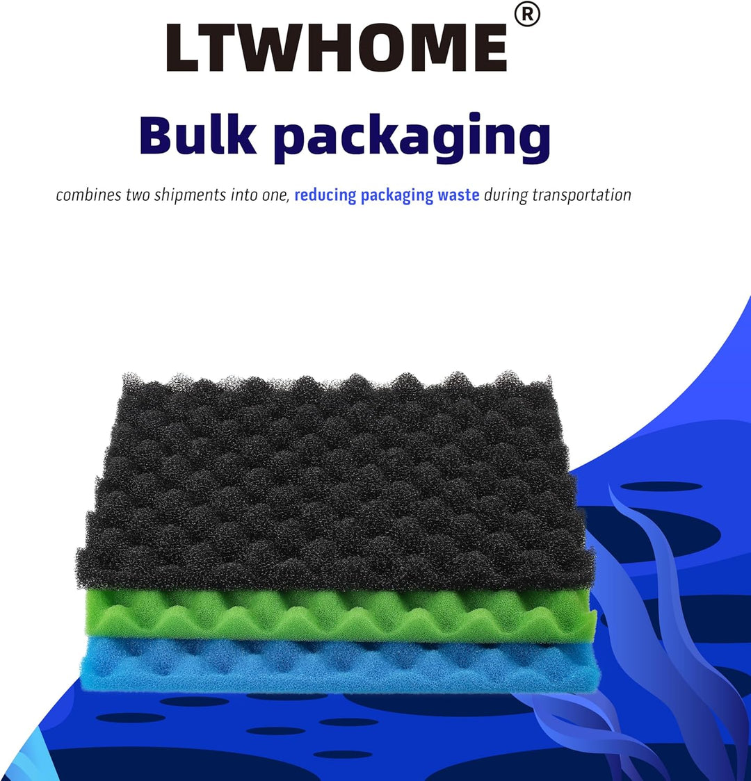 LTWHOME DIY 43,2 x 27,9 cm PPI 20/30/40 Aquarium Passend für Filterschwamm Set Media(3 Serien)